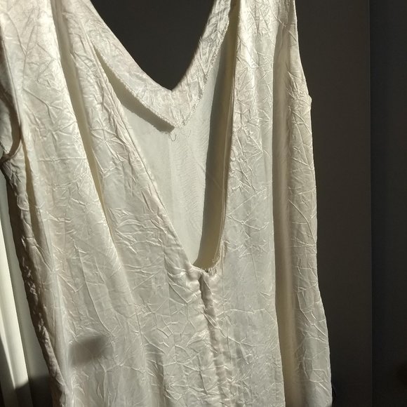 vintage 80s crinkle shiny body con sleeveless maxi party dress - Picture 5 of 12